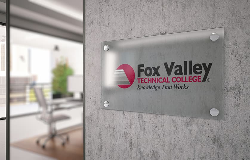 fox valley tech door sign