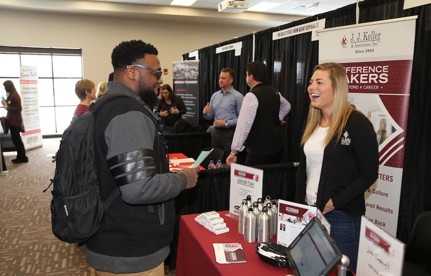 Students attending an FVTC job fair