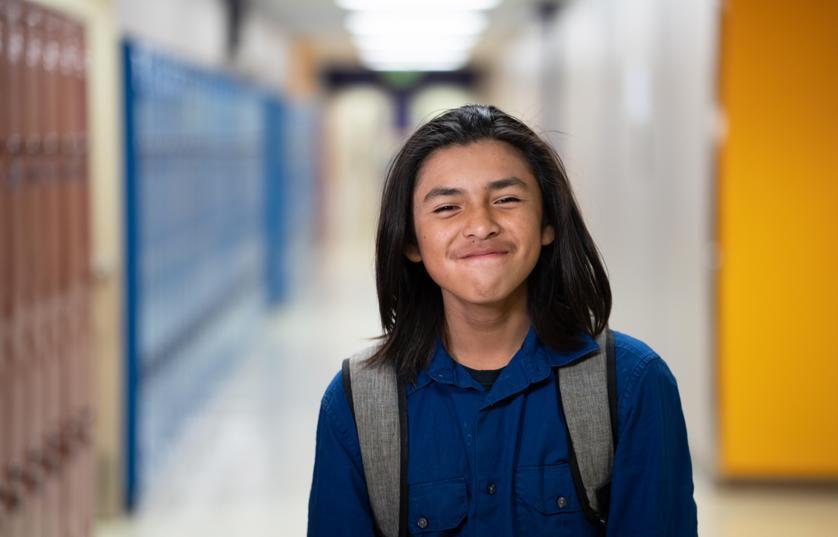 student smiling at camera