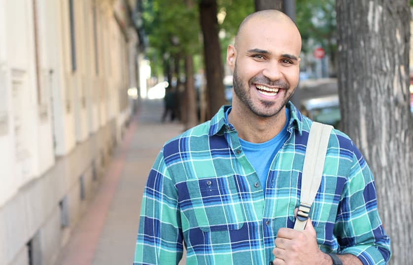 Male with backpack