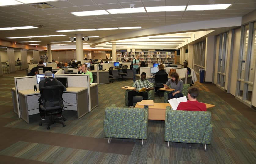 Person using laptop with books