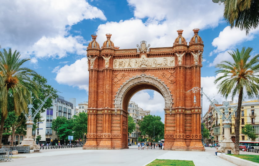 The arch of Triumph in Spain on a sunny day