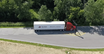 Truck driving on course at Fox Valley Technical College