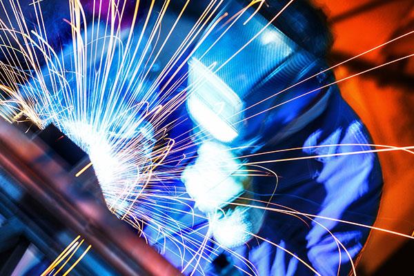 sparks flying on a welding project