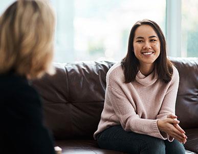 two people talking