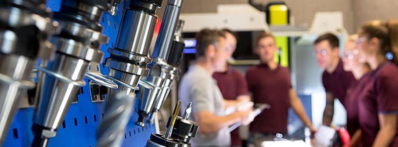 students and instructor in industrial maintenance lab